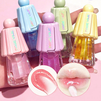 Moisturizing Lip Gloss with Jelly Big Brush and Long-lasting Shine - jelly big brush lip gloss moisturizing
