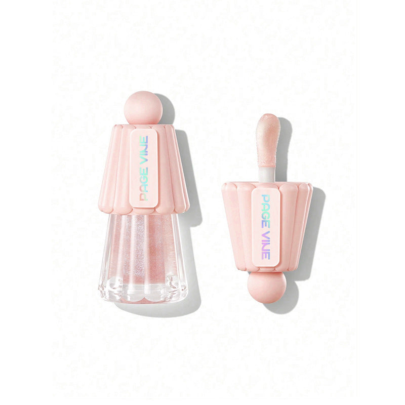 Moisturizing Lip Gloss with Jelly Big Brush and Long-lasting Shine - jelly big brush lip gloss moisturizing
