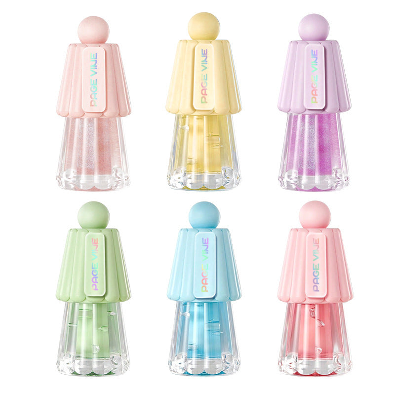 Moisturizing Lip Gloss with Jelly Big Brush and Long-lasting Shine - jelly big brush lip gloss moisturizing