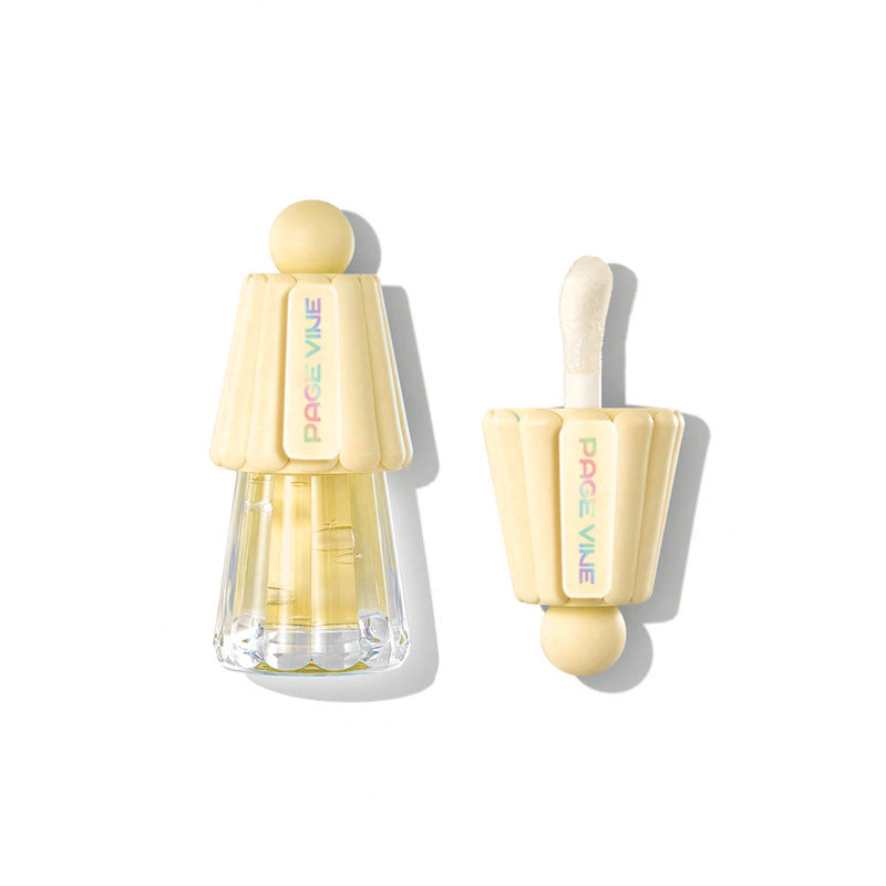 Moisturizing Lip Gloss with Jelly Big Brush and Long-lasting Shine - jelly big brush lip gloss moisturizing