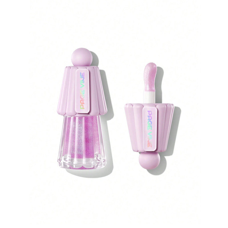 Moisturizing Lip Gloss with Jelly Big Brush and Long-lasting Shine - jelly big brush lip gloss moisturizing