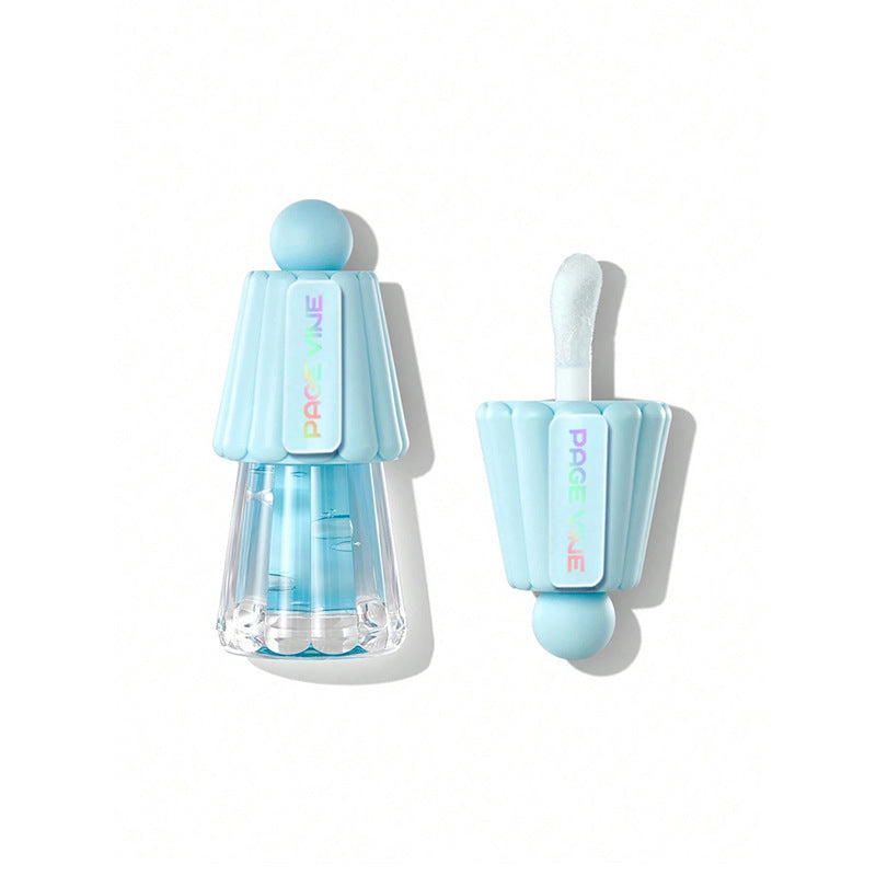 Moisturizing Lip Gloss with Jelly Big Brush and Long-lasting Shine - jelly big brush lip gloss moisturizing