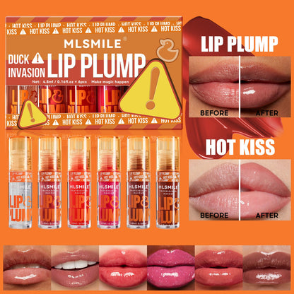 Moisturizing Liquid Lipstick Set with Duckbill Plump Lip Glosses - Teleplus Gloss makeup duckbill plump lip