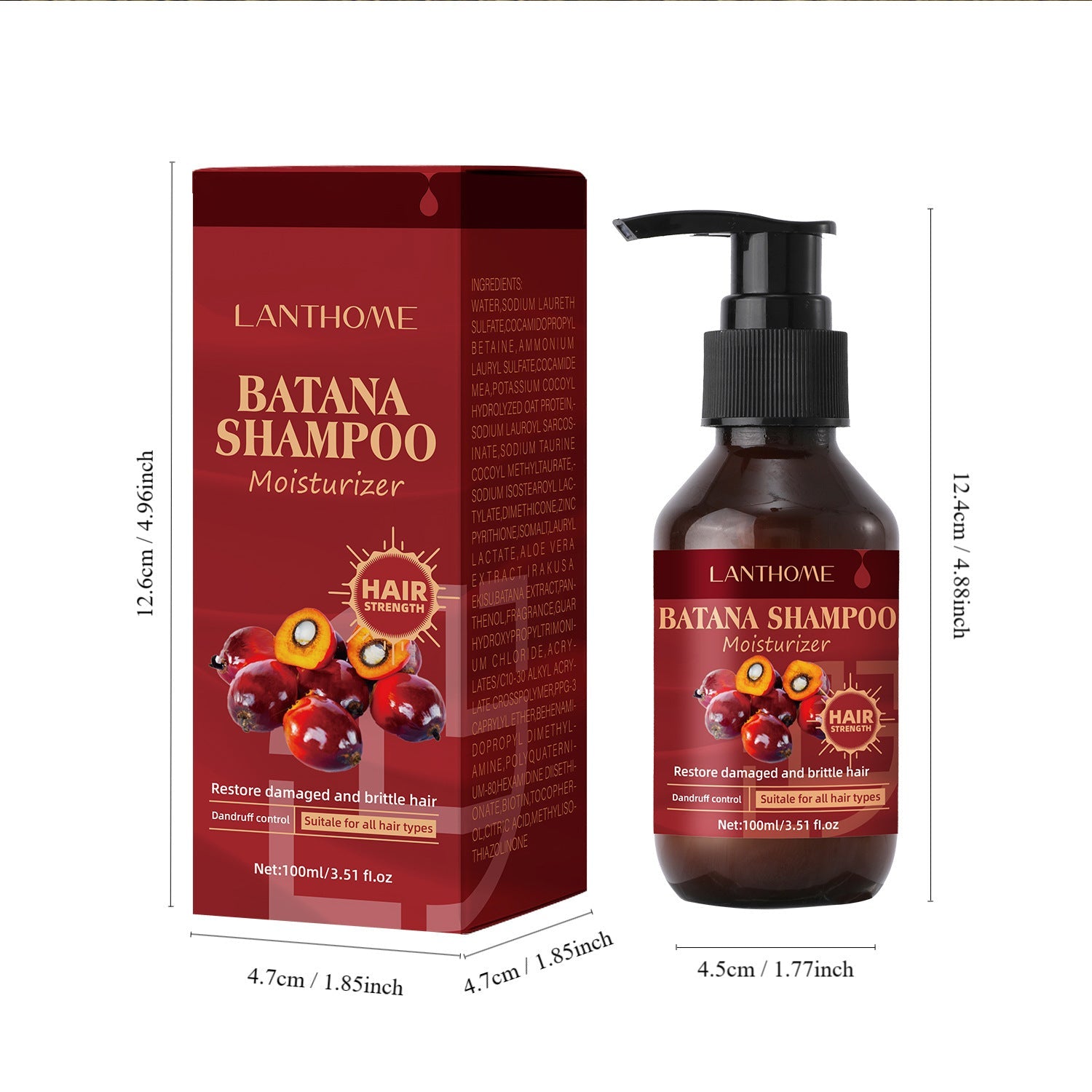 Moisturizing Repair Shampoo 100ml for Dense Strong Hair - shampoo moisturizing repairing strong dense hair