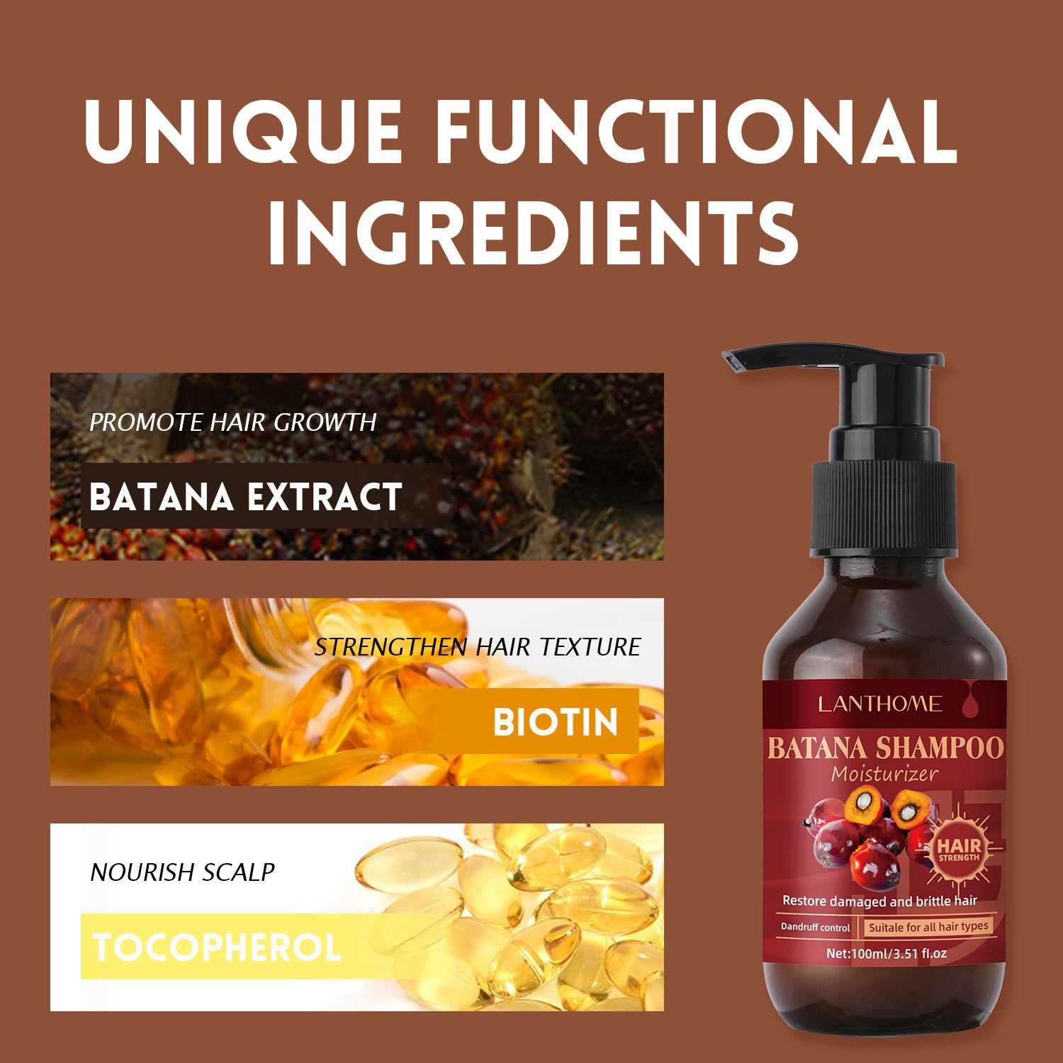 Moisturizing Repair Shampoo 100ml for Dense Strong Hair - shampoo moisturizing repairing strong dense hair