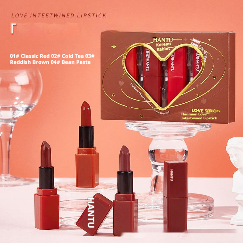 Moisturizing Velvet Lipstick Love Gift Set with Creative Color Rendering - Teleplus creative color rendering