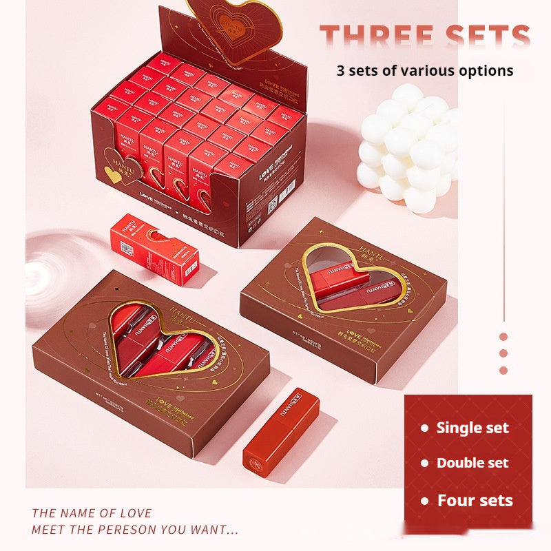 Moisturizing Velvet Lipstick Love Gift Set with Creative Color Rendering - Teleplus creative color rendering