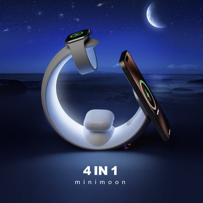 Moon Wireless Charger Small Fast Charging with Magnetic Pin - Charge Your Night moon wireless charger small