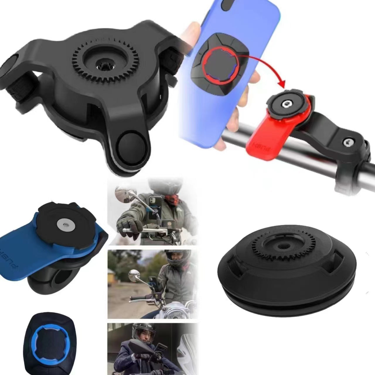 Motorcycle Mobile Phone Bracket with Shock Absorber Mount - mobile phone shock absorber bracket