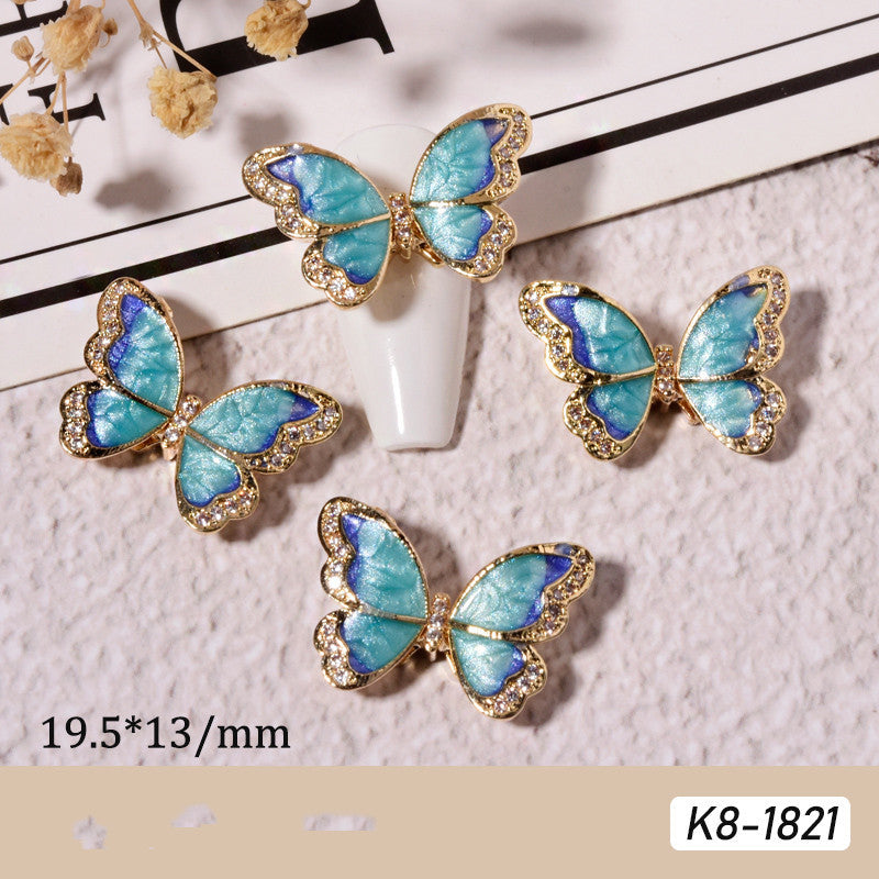 Moving Smart Butterfly Nail Art Sequin Net for Elegant Designs - Teleplus Nails moving smart butterfly nail art