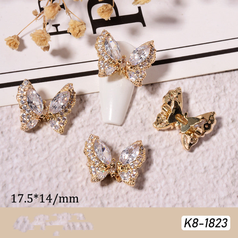Moving Smart Butterfly Nail Art Sequin Net for Elegant Designs - Teleplus Nails moving smart butterfly nail art
