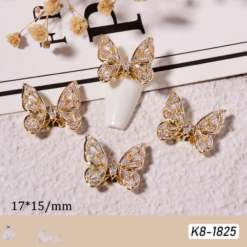 Moving Smart Butterfly Nail Art Sequin Net for Elegant Designs - Teleplus Nails moving smart butterfly nail art