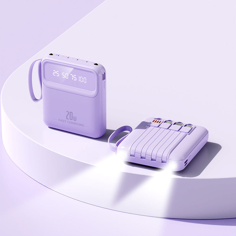 Multi-Color Shell Digital Power Bank with Charging Cable for United States - Teleplus US cable power bank united states