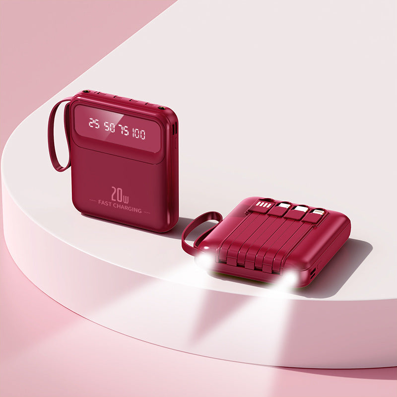 Multi-Color Shell Digital Power Bank with Charging Cable for United States - Teleplus US cable power bank united states