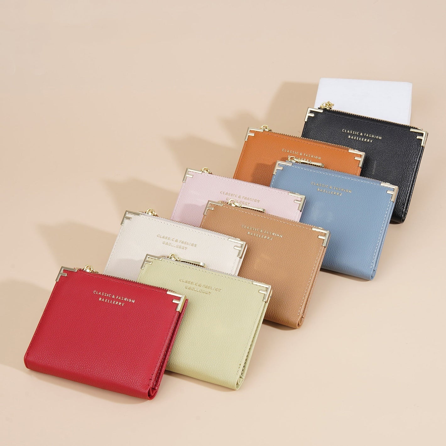 Multi-Color Synthetic Leather Wallet with Card Slots and Compact Design