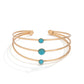 Multi-layer Hollow Micro-inlaid Pearl Turquoise Opening Bracelet - Multi-layer Hollow Pearl Turquoise Opening Bracelet