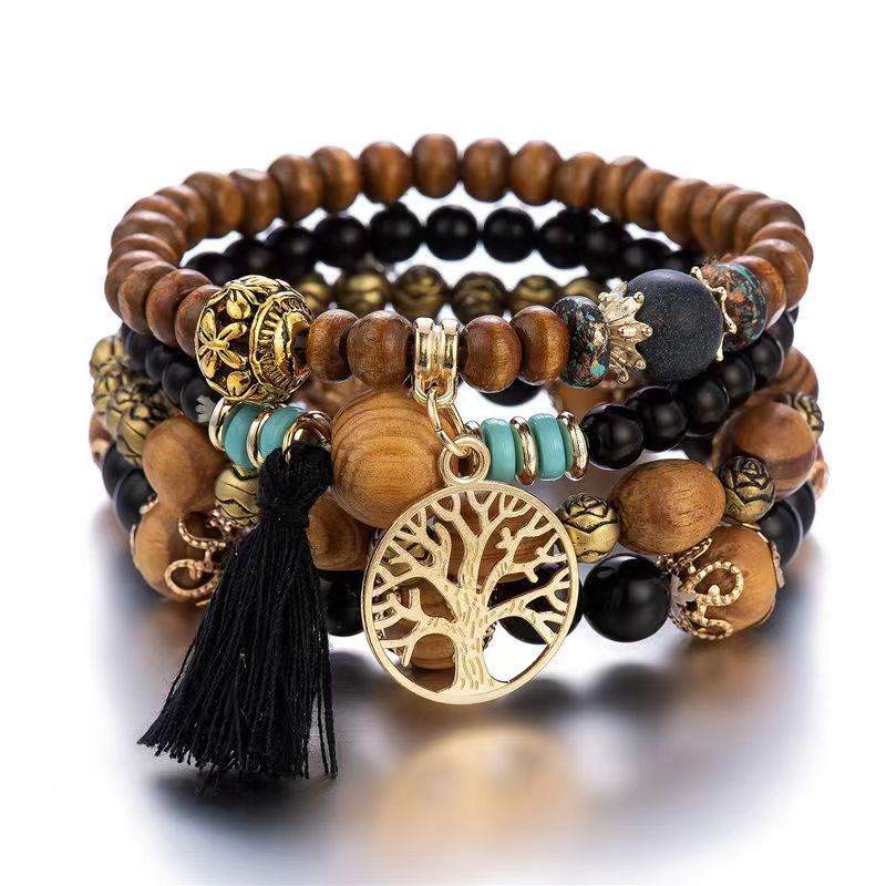 Multi-layer Wooden Bead Stretch Beaded Bracelet - Multi-layer Wooden Bead Stretch Bracelet for All