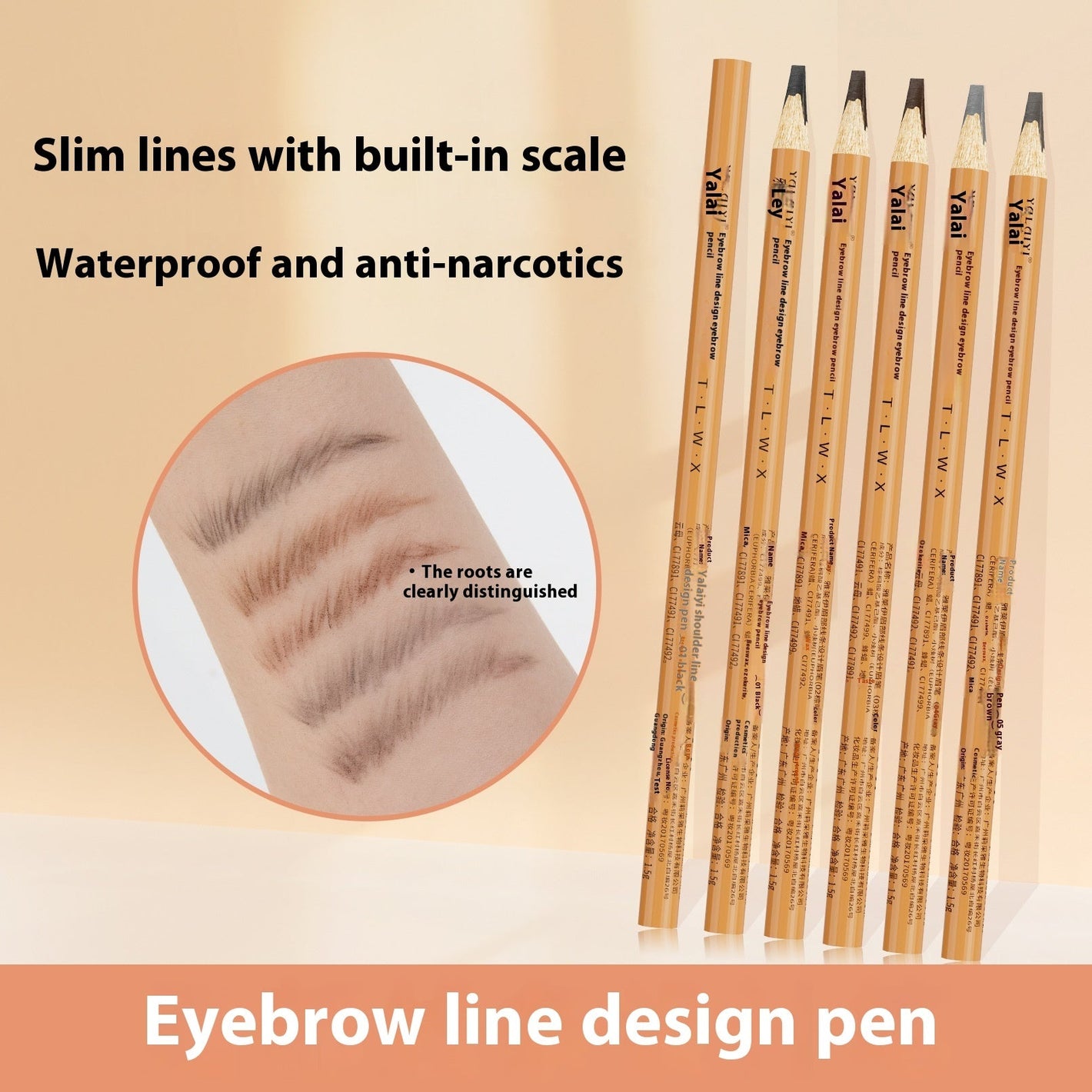 Multicolor Eyebrow Pencil Set with 1.5g Standard Specifications - Teleplus multicolor eyebrow pencil set standard