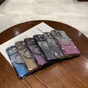 Multicolor Shockproof Magnetic TPU Phone Case with Rhinestones and Heat Dissipation - Teleplus