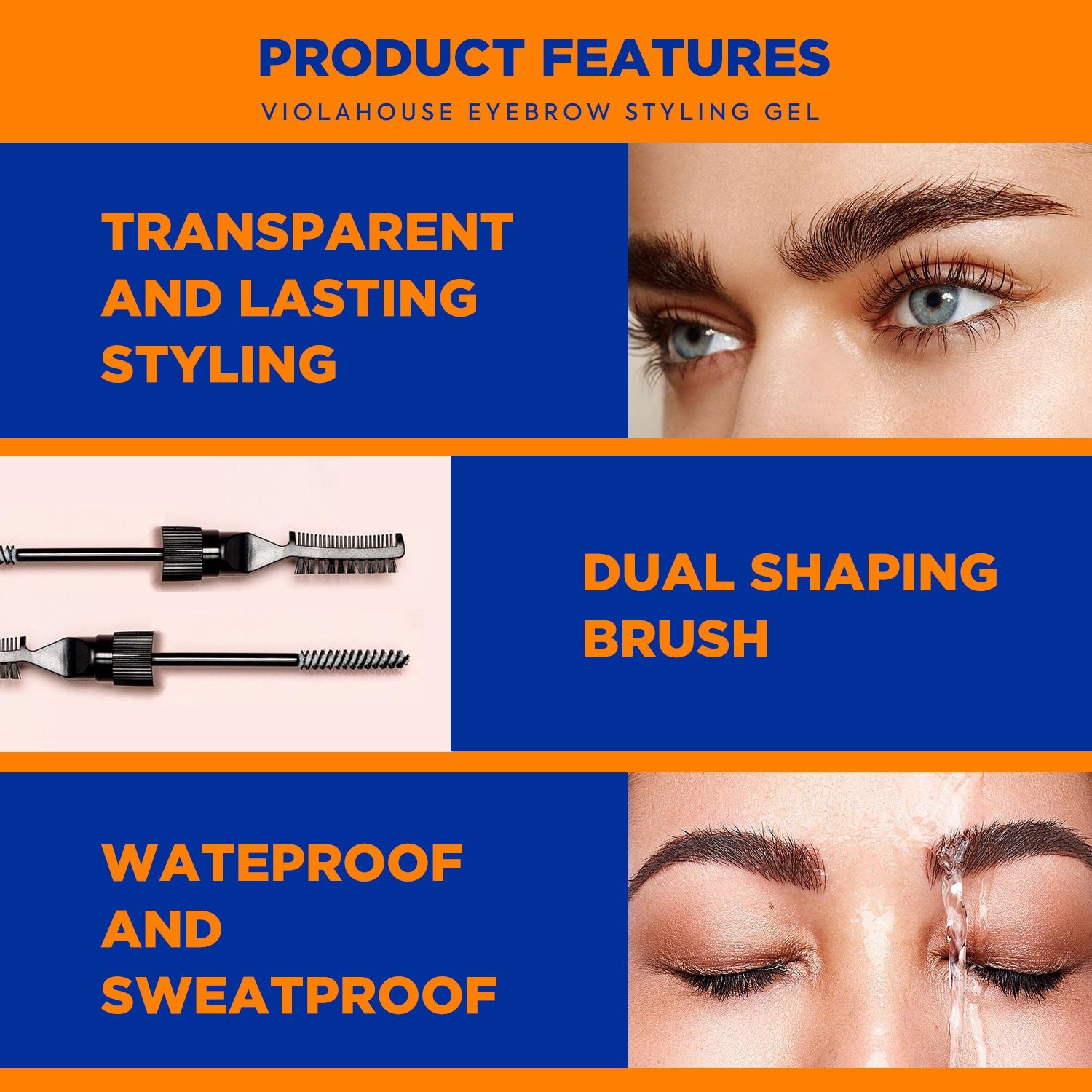 Multicolor Waterproof Blooming Shaping Eyebrow Glue Long Lasting 27g - Teleplus eyebrow glue long waterproof blooming