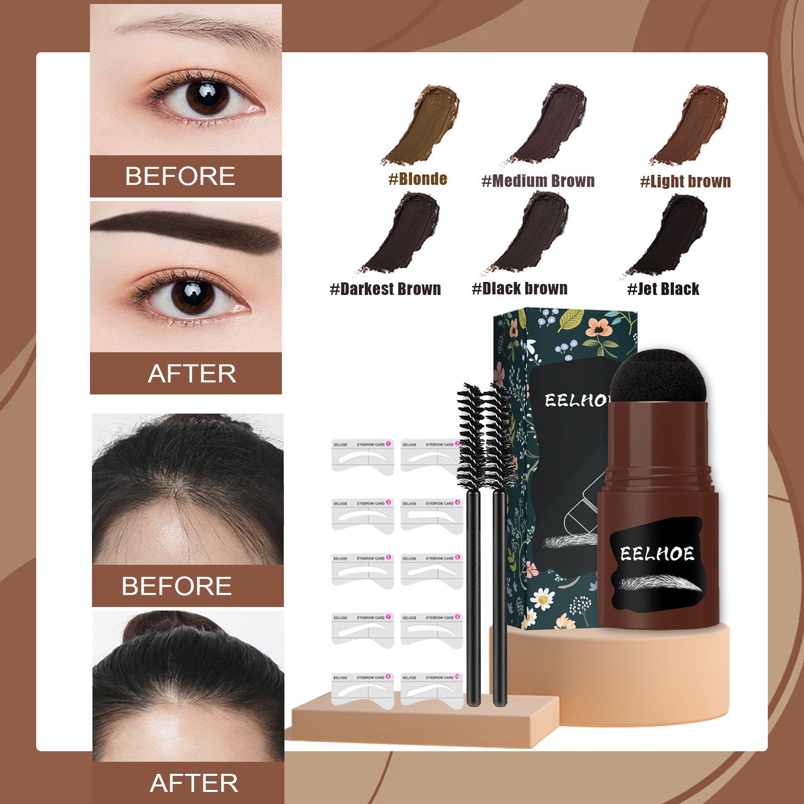 Multicolor Waterproof Eyebrow Print Suit for Thush and Brows - Teleplus eyebrow print suit thrush waterproof