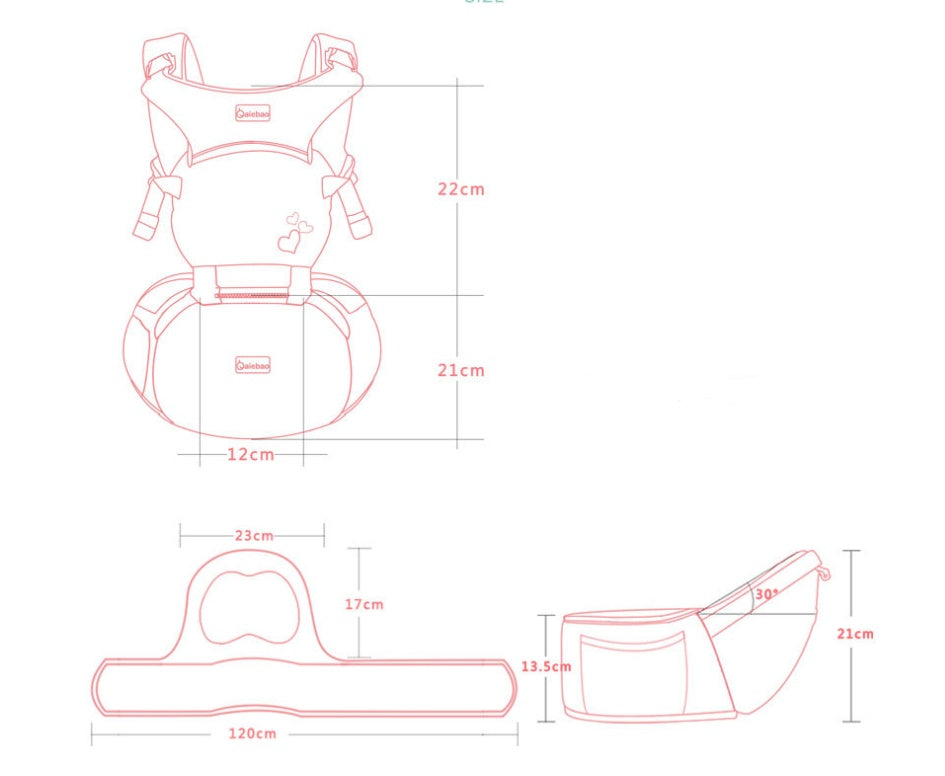 Multifunctional baby carrier - Buckle up with our Stylish Waist Stool Baby Carrier