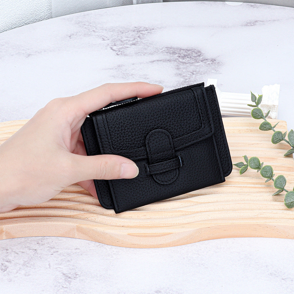 Multifunctional Leather Wallet with Multiple Card Slots and Solid Colors - Slim for Your Adventure multifunctional