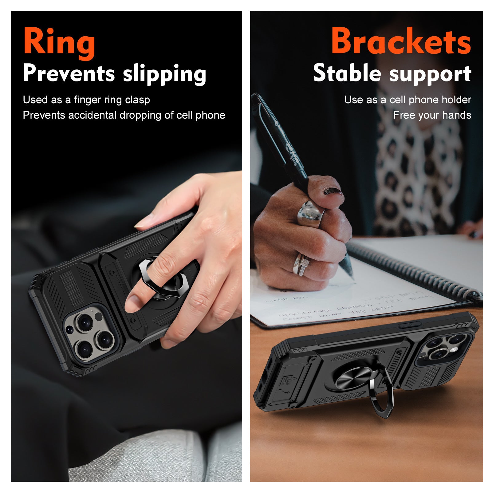 Multifunctional Magnetic Phone Case with Hidden Card Slot and Anti-Fall Bracket - Teleplus phone case hidden card