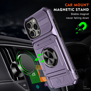 Multifunctional Magnetic Phone Case with Hidden Card Slot and Anti-Fall Bracket - Teleplus phone case hidden card