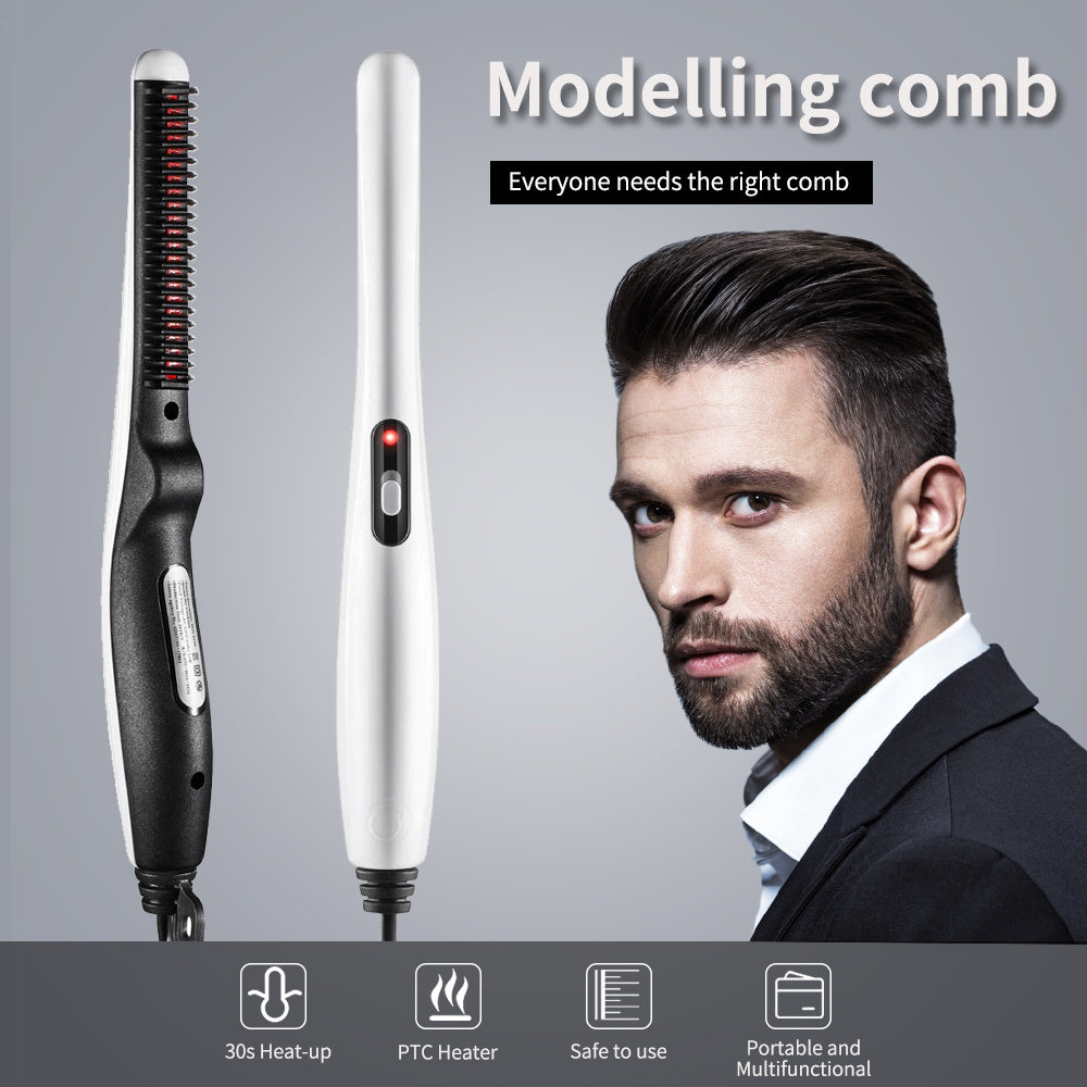 Multifunctional Male and Female Styling Comb with Dual-Use Roll Straight Iron - Teleplus female styling combing