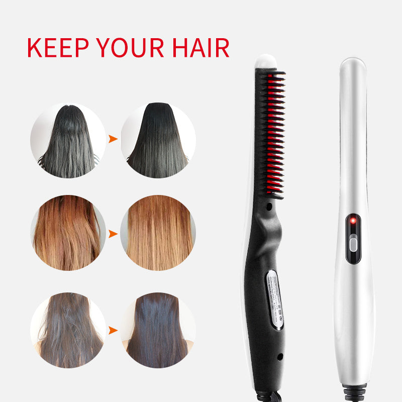 Multifunctional Male and Female Styling Comb with Dual-Use Roll Straight Iron - Teleplus female styling combing