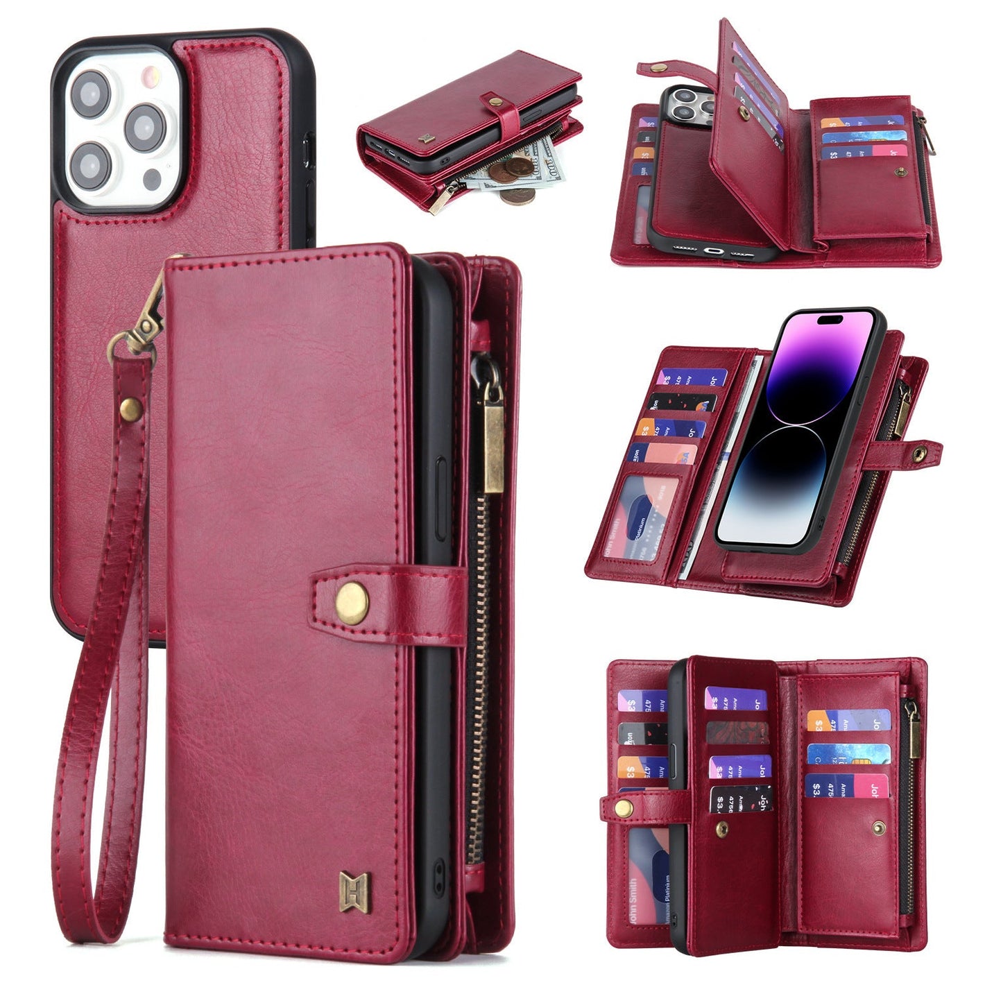 Magnetic Shock-Absorbing Leather Case for iPhone 15 and 14 in United States - Multifunctional 11Pro united states chf