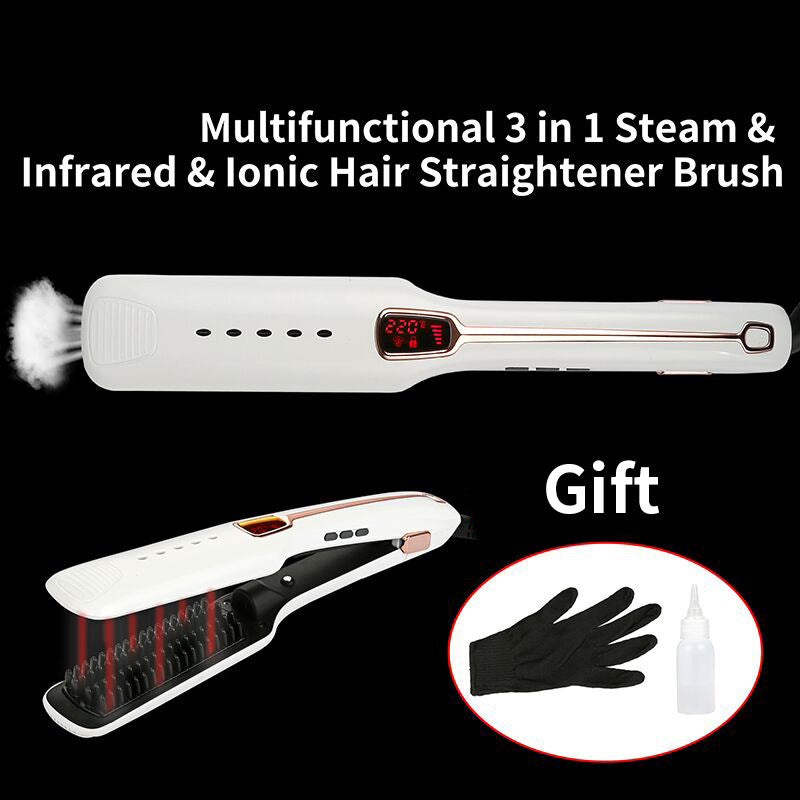 Multifunctional Negative Ion Infrared Steam Hair Straightener with Temperature Control - Teleplus multifunctional