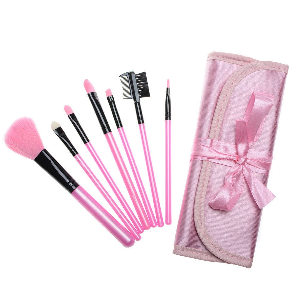 Multifunctional Portable Makeup Brush Set with Ribbon Design and Carrying Bag - Teleplus Brushes ribbon makeup brushes