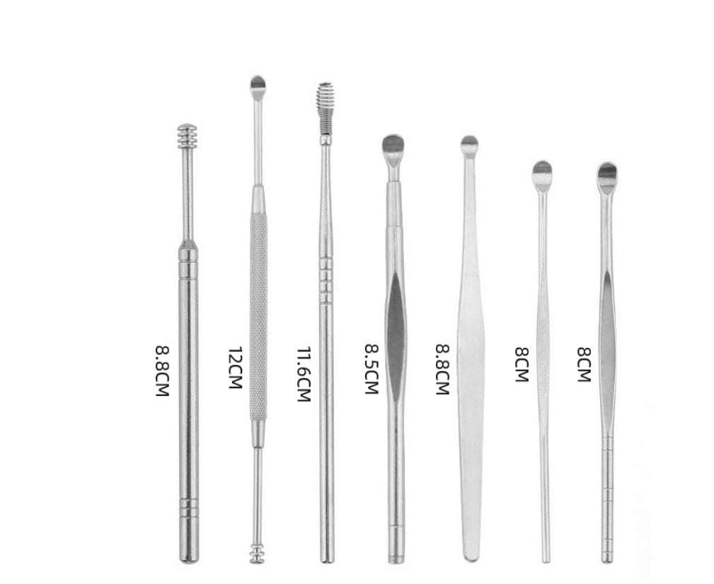 Multifunctional Stainless Steel Ear Digging Spoon Set with Double Head Safety Tool - Ear-cutter for All Ears