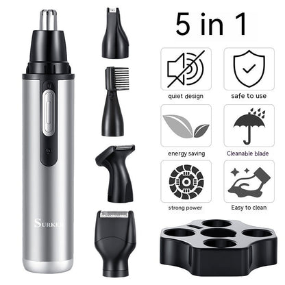 Multifunctional USB Charging Portable Mini Nose Ear Hair Trimmer with Different Heads - Teleplus multifunctional usb