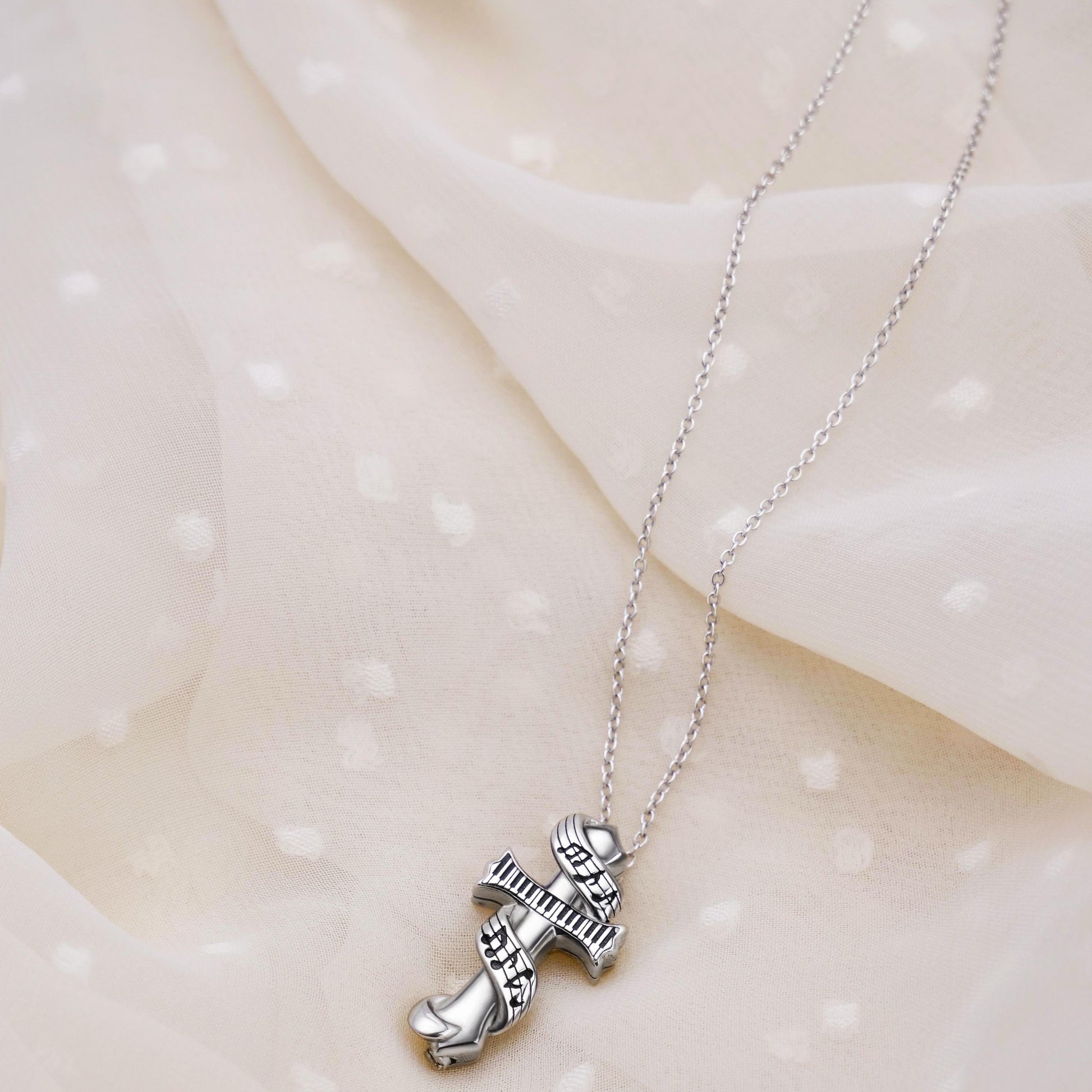 Music Note Urn Cremation Necklace in Sterling Silver - Strike a Chord with Our Music Note Urn Necklace