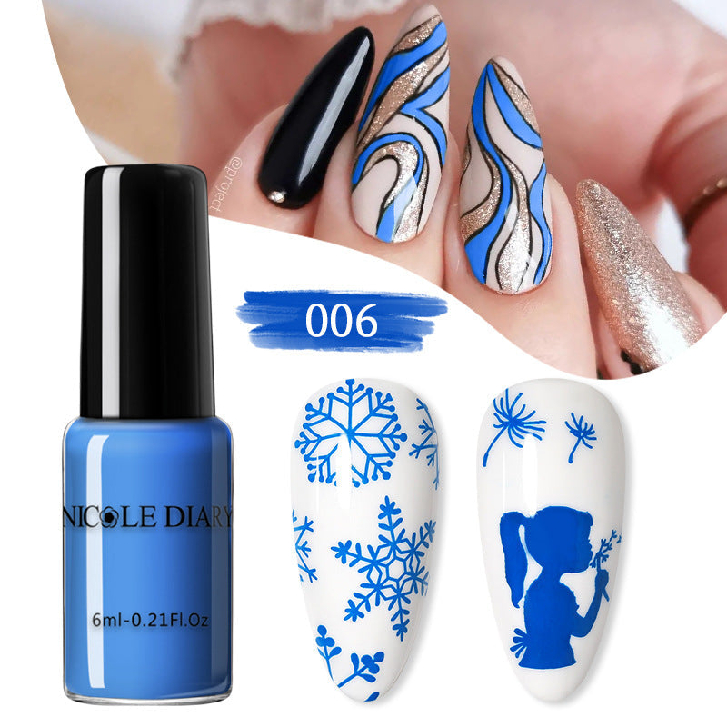 Nail Beauty Print Oil for Simple Home Painted Nails 6ml - Teleplus nail beauty print simple home painted oil