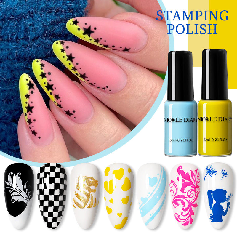 Nail Beauty Print Oil for Simple Home Painted Nails 6ml - Teleplus nail beauty print simple home painted oil