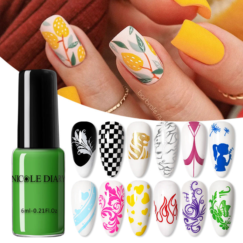 Nail Beauty Print Oil for Simple Home Painted Nails 6ml - Teleplus nail beauty print simple home painted oil