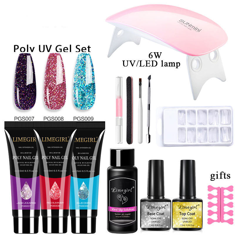 Nail Extension Gel Glue for Crystal UV Phototherapy and Art Extensions - Teleplus nail extension gel set crystal uv