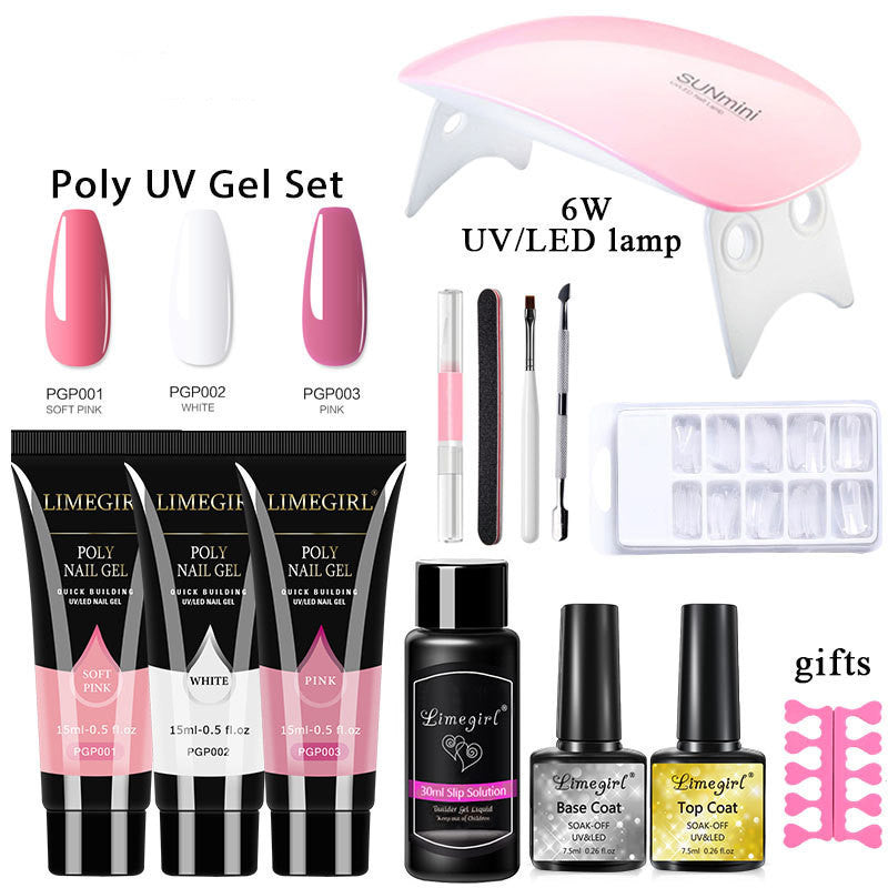 Nail Extension Gel Glue for Crystal UV Phototherapy and Art Extensions - Teleplus nail extension gel set crystal uv
