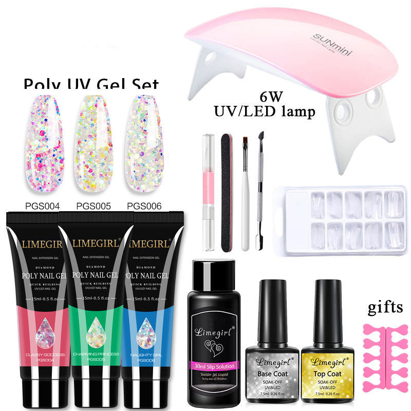 Nail Extension Gel Glue for Crystal UV Phototherapy and Art Extensions - Teleplus nail extension gel set crystal uv