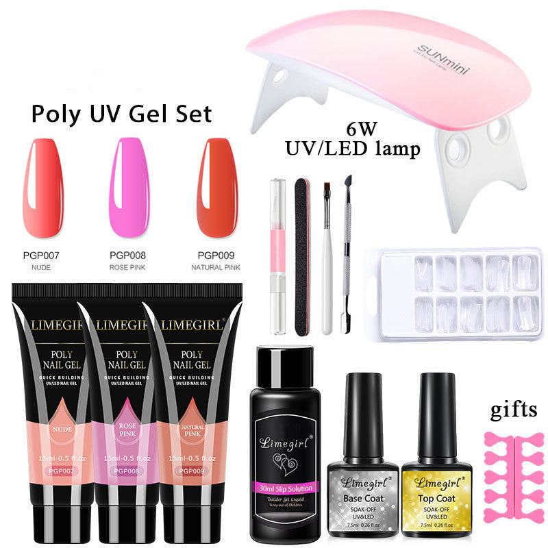 Nail Extension Gel Glue for Crystal UV Phototherapy and Art Extensions - Teleplus nail extension gel set crystal uv