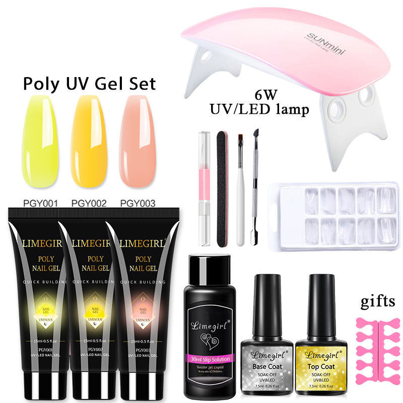 Nail Extension Gel Glue for Crystal UV Phototherapy and Art Extensions - Teleplus nail extension gel set crystal uv
