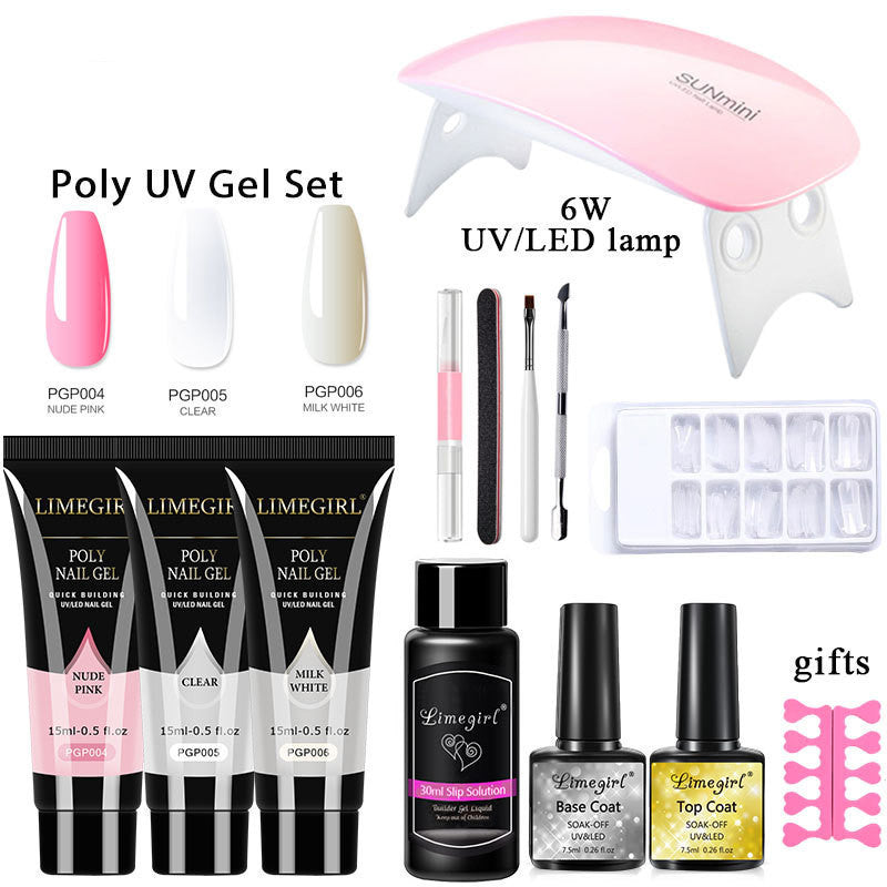 Nail Extension Gel Glue for Crystal UV Phototherapy and Art Extensions - Teleplus nail extension gel set crystal uv