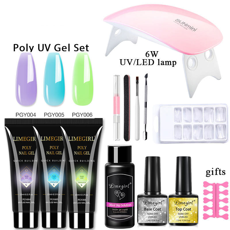 Nail Extension Gel Glue for Crystal UV Phototherapy and Art Extensions - Teleplus nail extension gel set crystal uv