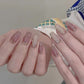 Nail Nude Metallic Mirror Line Manicure for Ladies with Design - nail nude metallic mirror line manicure