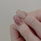 Nail Nude Metallic Mirror Line Manicure for Ladies with Design - nail nude metallic mirror line manicure
