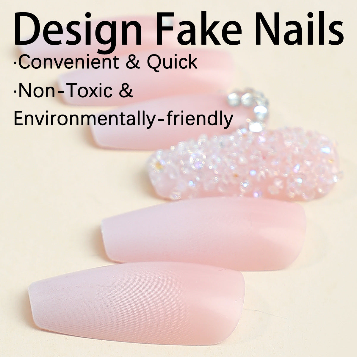 Nail Patch Set with Gradient Rhinestone French for Elegant Beauty - Teleplus nail beauty gradient rhinestone french